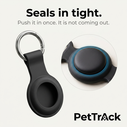 PetTrack tracker seals tightly into the silicone clip pocket