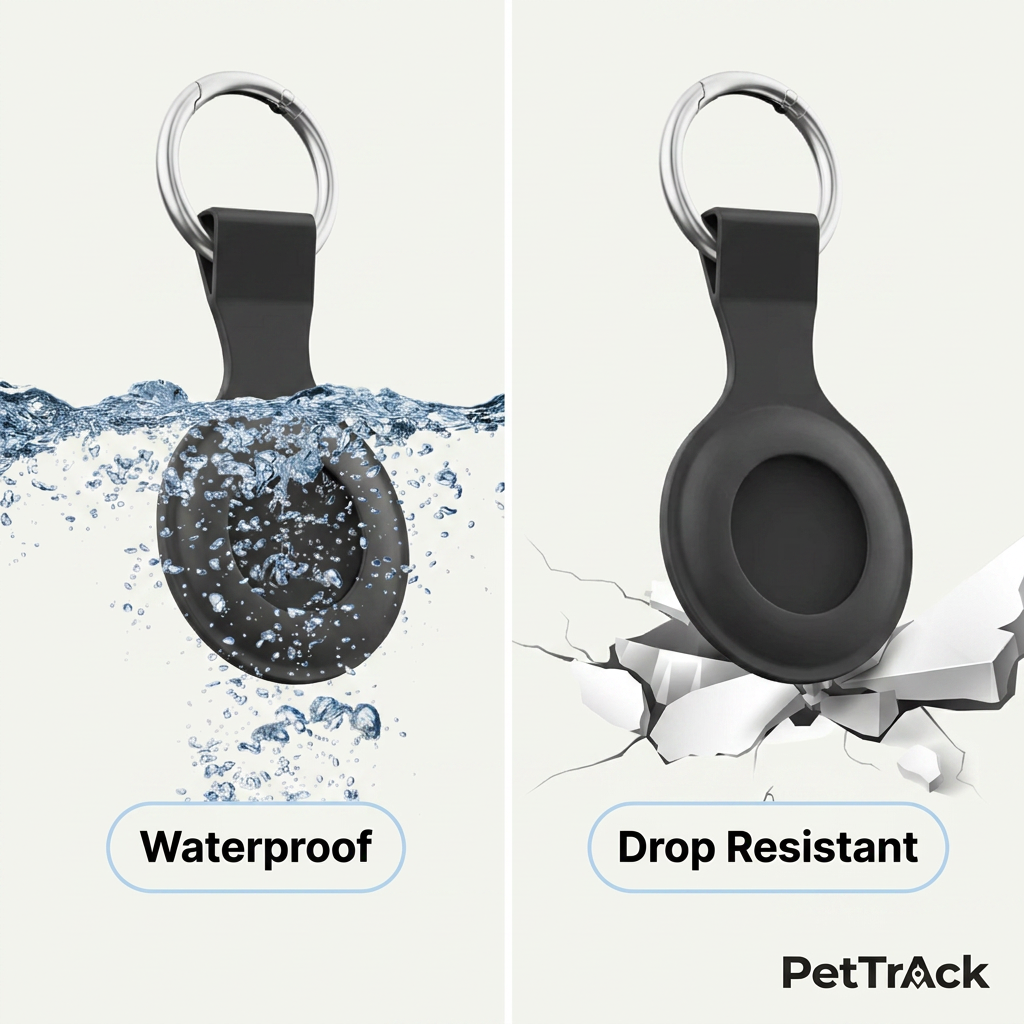 PetTrack Silicone Collar Clip is water resistant and drop resistant