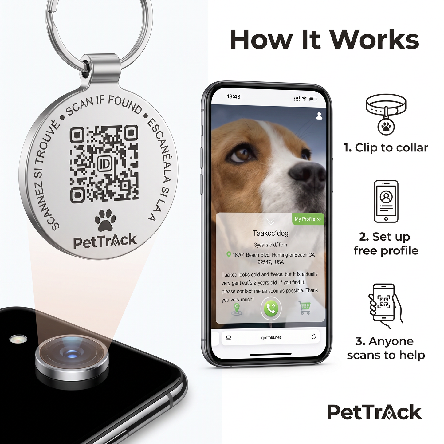 PetTrack™ ID QR Tag